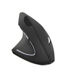 Souris verticale sans fil 24 ghz pour gauchers ergonomique rechargeable avec adaptateur usb - noire