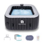 Spa gonflable carr� 4 places relxtime - jacuzzi portable chauffant 40 �c avec 110 airjets - pompe filtrante ...