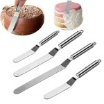 Spatule coud�e 4pcs - inox - 6 / 8 / 10 / 12 pouces - poign�e ergonomique