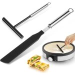 Spatule + �taleur p�te cr�pes lot2acier inoxydable304lisse l�gerdurabletrou suspension yyv