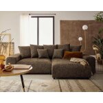 Spice - canap d'angle rversible 4 places convertible avec coffre en tissu mouchet - vert