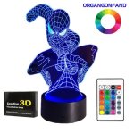 Spiderman lampe de nuit super h�ros 3d lampe led usb veilleuse illusion 16 couleurs changeantes avec ...