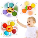 3 jouets spinner rotatifs  ventouse jouets sensoriels ducatifs jouets ventouse spinner jouets de bain ...