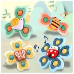 Spinner bebe ventouse 4 pi�ces jouet ventouse bebe abeille papillon coccinelle escargot jouets de douche ...