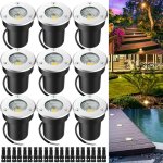 Spot encastrable exterieur - lot de 10 5w ip65cob led blanc chaud led terrasse downlight lampe pour jardin ...