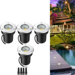 Spot encastrable exterieur - lot de 4 5w ip65cob led blanc froid led terrasse downlight lampe pour jardin ...