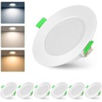 Spot encastrable led 230v dimmable 7w 700lm ip44 spots de plafond extra plat 75 - 90mmlot de 6 pices ...