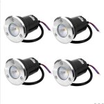 Spot encastrable au sol led 5w antirouille chargeable jusqu 800 kg 12v - 24v dc acier inoxydable rond ...