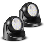 Spot led avec detecteur de mouvement 2 unit�s projecteur led sans fil 150 lumen sph�re amovible rotation ...