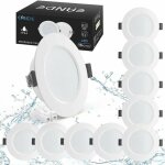 Spots led encastrables 5w lot 10 ip44 4000k 450lm plafond salle de bain salon cuisine