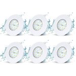 Spot led encastrable blanc pour salle de bain ip44 tanche 5w plafonnier encastr500lm equivalente 50w ...