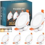Spot led encastrable extra plat 5w 550lm spots de plafond ip44 trou ?65 - 75mm ac220 - 240v lot de 6 ...