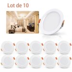 Spot led encastrable extra plat - 6w - blanc neutre 4000k - trou ?70 - 85mm - 10 pcs - pour salle de ... Spot led encastrable extra plat - 6w - blanc neutre 4000k - trou ?70 - 85mm - 10 pcs - pour salle de ...