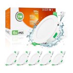 Spot led encastrable extra plat - spot led - 7w - 2700k 4000k 6000k - trou ?75 - 90mm - 6pcs - pour salle ...
