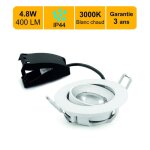 Spot led encastrable - marque - salle de bain - 48w - 400 lm - ip44 - orientable 30° Spot led encastrable - marque - salle de bain - 48w - 400 lm - ip44 - orientable 30°
