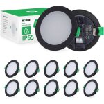 Spot led encastrable noir salle de bain ip65 220v trou 68mm - 80mm extra plat blanc neutre 4000k 5 5wpack ...