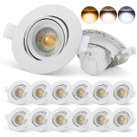 Spot led encastrable - underscore - lot de 12 - 7w - ip65 - 3 temp�ratures de couleur