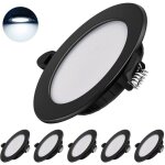 Spots led encastr�s ultra - plats 230 v - lot de 6 7 w fixation plafond basse consommation ip44 noir ...