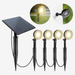 Spot led ext�rieur x4 avec panneau solaire inclus