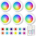 Spot led sans fil couleurs lampe placard avec telecommande eclairage batterie armoire lumiere lot de ...