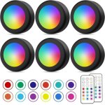 Spot led sans fil couleurs lampe placard avec telecommande eclairage batterie armoire lumiere lot de ...