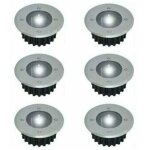 Spots led solaires encastrables - okz - lot de 6 - ronds - diam�tre 85 mm - ext�rieur r�sistant au pi�tement ...