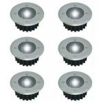 Spots led solaires encastrables - zor� - lot de 6 - ronds - diam�tre 85 mm - ext�rieur r�sistant au pi�tement ...
