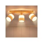 Spot de plafond nettlife 3 flammes plafonnier bois - plafonnier vintage e14 lampe cuisine abat - jour ...