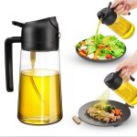 Spray huile cuisine 470 ml pulverisateur huile cuisine vaporisateur 2 en 1 spray huile dolive de verre ...