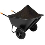 Brouette de jardin - springos� - 300 litres - 2 roues - noir - montage facile