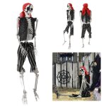 Squelette humain grandeur nature 165 cm - squelette pirate à articulations ajustables très réaliste halloween ... Squelette humain grandeur nature 165 cm - squelette pirate à articulations ajustables très réaliste halloween ...