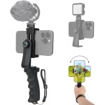 Stabilisateur ergonomique pour smartphone - debsy - dragonne - adaptateur micro / lumi�re - perche � ...
