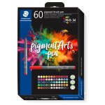 Feutre - staedtler - 371 c60 - 60 feutres - pointe pinceau - couleurs assorties - indlbile