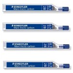 Staedtler lot de 4 etuis de 12 mines mars micro carbon 07 mm 2b