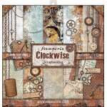 Stamperia bloc papier scrap double face 305 x 305 cm (12) 10 feuilles - motif clockwise multicolore