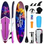Stand up paddle gonflable - 335x84x15cm - planche gonflable avec siege - puluomis - charge max 150 kg ...
