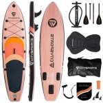 Stand up paddle gonflable - couleur du bois - 320 * 80 * 15cm - jusqu 160 kg - accessoires complets ...