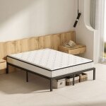 Stanew cadre de lit 140 x 190 avec sommier lit double lit 2 personnes hauteur 36. 5 cm avec rangement ...