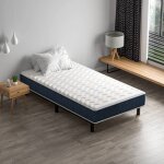 Stanew ensemble matelas & sommier 90x190x15cm mousse mémoire cadre fer 6 pieds résilient & respirant Stanew ensemble matelas & sommier 90x190x15cm mousse mémoire cadre fer 6 pieds résilient & respirant