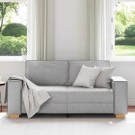 Star - canap� rembourr� 2 places - pour adulte / enfant - gris nuage 140 cm tissu ll1921