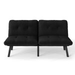 St�rkes material canap� - lit moderne noir pliable ? 2 places futon - couch mit schlaffunktion g�stebett ...