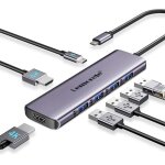 Station daccueil usb c pour ordinateur portable hub usb c 7 en 1 avec double hdmi 4k usb 3. 0 3 * usb ...