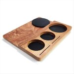 Station de bourrage en bois de noyer pour expresso pour porte - filtre � caf� 51 / 54 / 58 mm tapis de ...