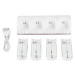 Station de charge 4 en 1 wii / wii u - 4 batteries 2800 mah - blanc - charge rapide - 360 g
