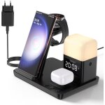 Station de charge inductive 5 en 1 pour samsung avec réveil et 3 veilleuses chargeur sans fil pour samsung ... Station de charge inductive 5 en 1 pour samsung avec réveil et 3 veilleuses chargeur sans fil pour samsung ...