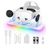 Station de charge rapide pour meta quest 3 support casque vr et manettes avec 2 batteries rechargeables ... Station de charge rapide pour meta quest 3 support casque vr et manettes avec 2 batteries rechargeables ...
