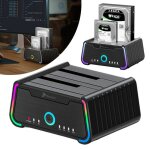 Station daccueil pour disque 2. 5 3. 5 sata clone docking station 2x hdd ssd 2x 22tb reagle
