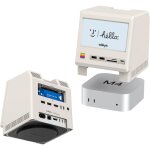 Station daccueil r�tro pour mac mini - suteo - �cran hd 5 - bo�tier ssd m. 2 nvme - lecteur de carte ...