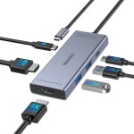 Station daccueil usb - c 6 - en - 1 melelnik : dual hdmi 4k 3 usb 3. 0 pd 100w pour macbook dell hp lenovo ...