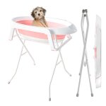 Station de lavage 2 en 1 pour chiens et chats baignoire pliable et portable pour le bain et le toilettage ...